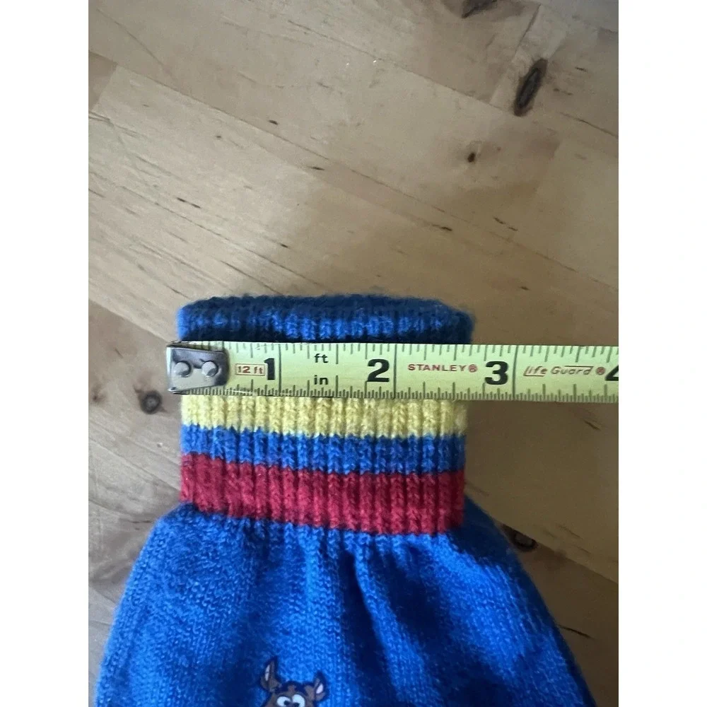 Vintage 2004 Scooby-Doo Blue Knit Gloves Blue Hanna Barbera Youth‎ Size Appliqué
